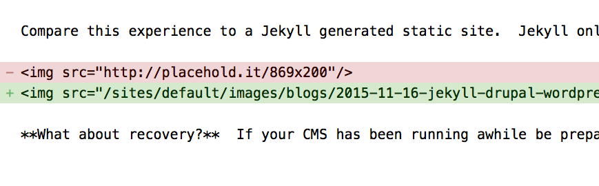 Jekyll allows easy calculation of differences to better understand what has changed